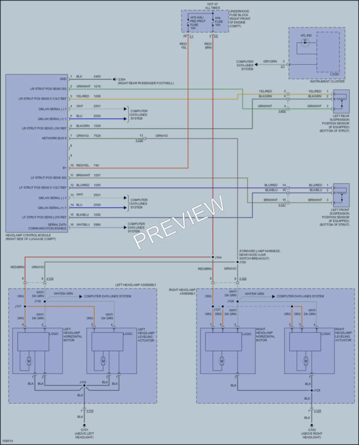 2017 Cadillac ATSV Headlights wiring diagram preview