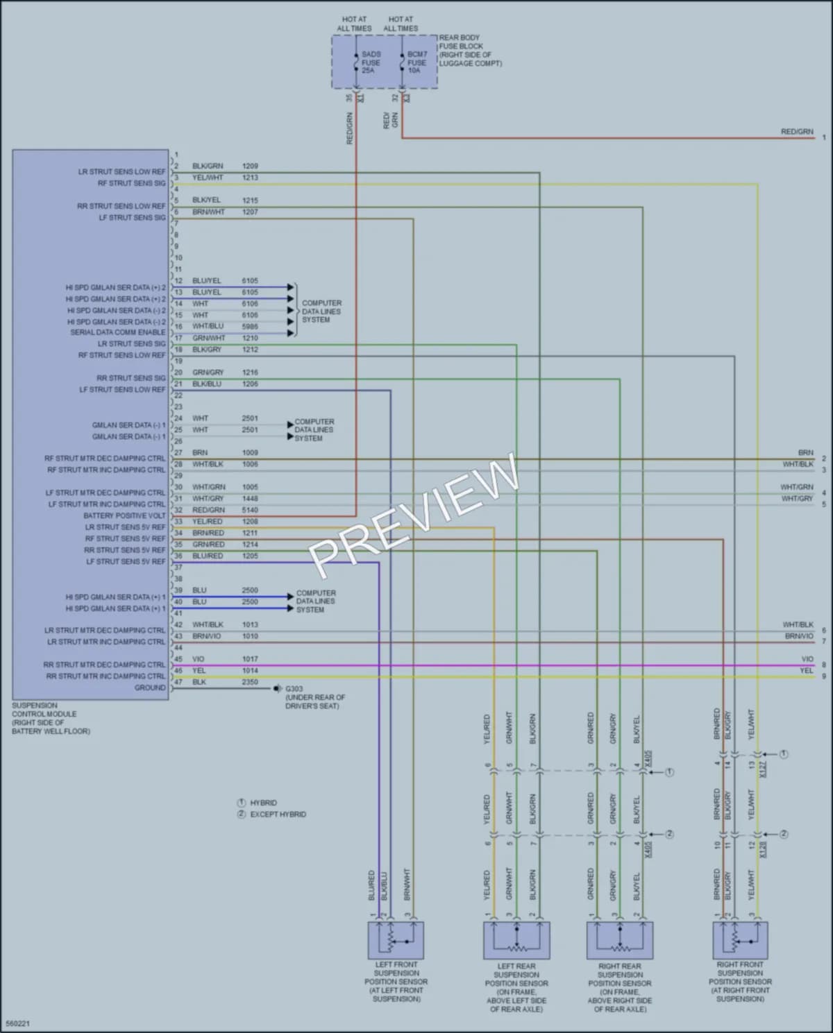 2017 Cadillac CT6 Electronic Suspension wiring diagram preview