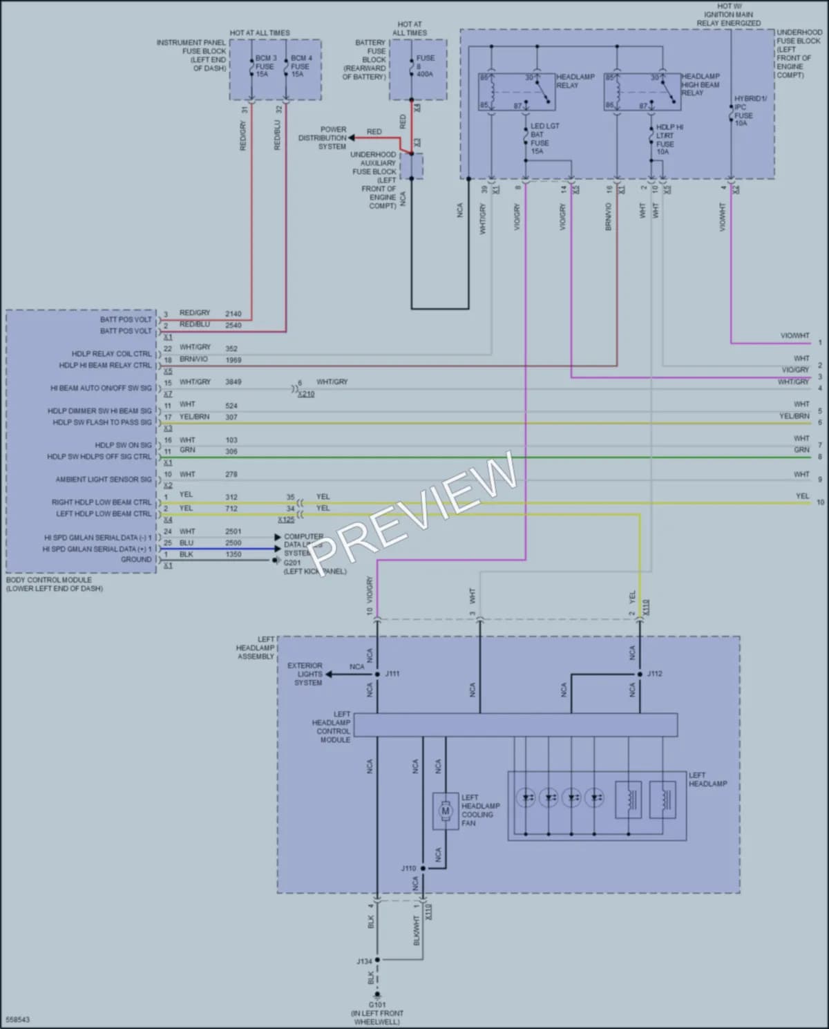 2017 Cadillac CT6 Headlights wiring diagram preview