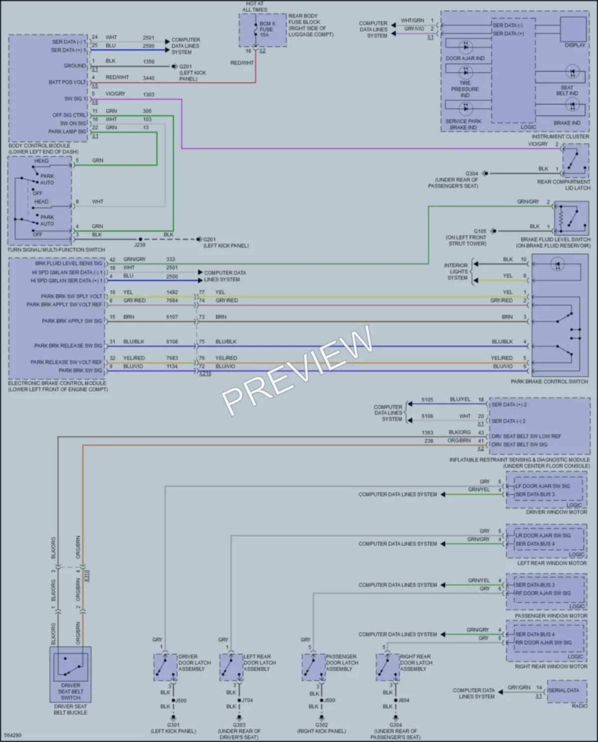 2017 Cadillac CT6 Warning Systems wiring diagram preview