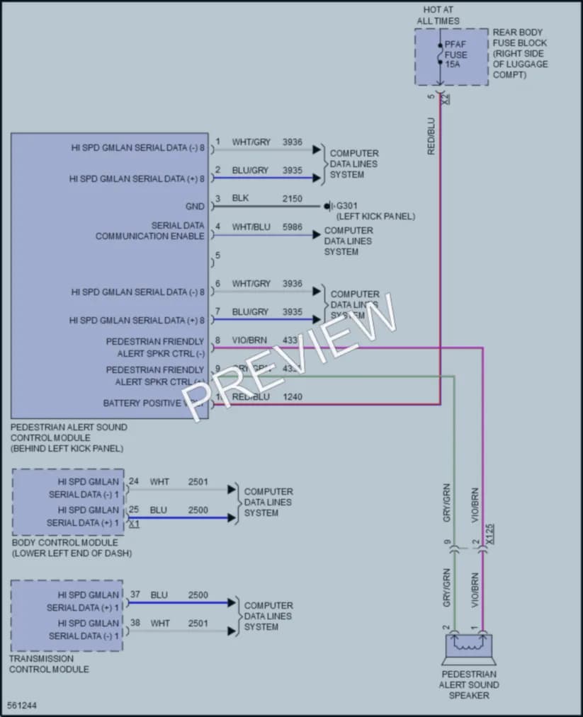 2017 Cadillac CT6PlugIn Active Bodyworks wiring diagram preview