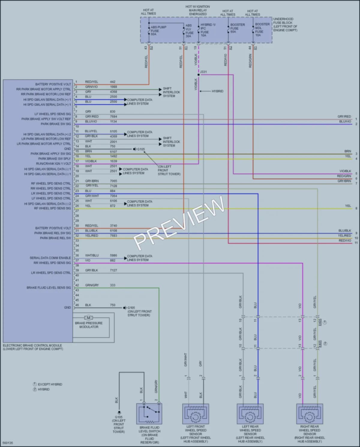 2017 Cadillac CT6PlugIn Anti Lock Brakes wiring diagram preview