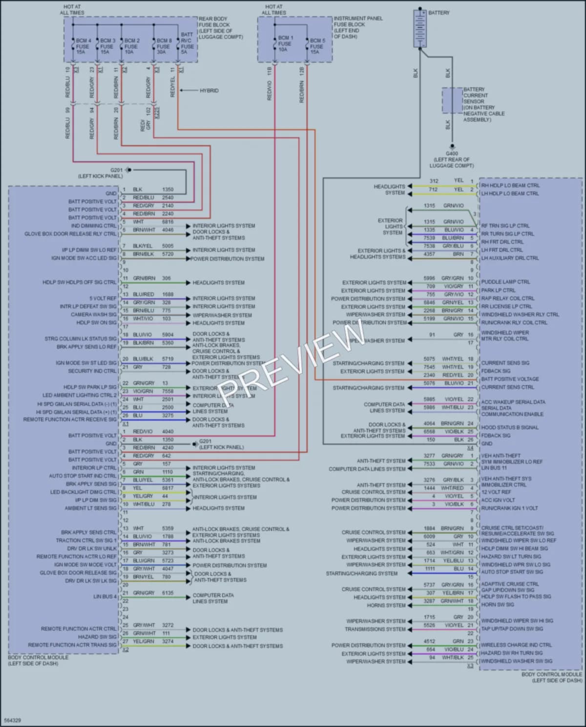 2017 Cadillac CTS Body Control Modules wiring diagram preview
