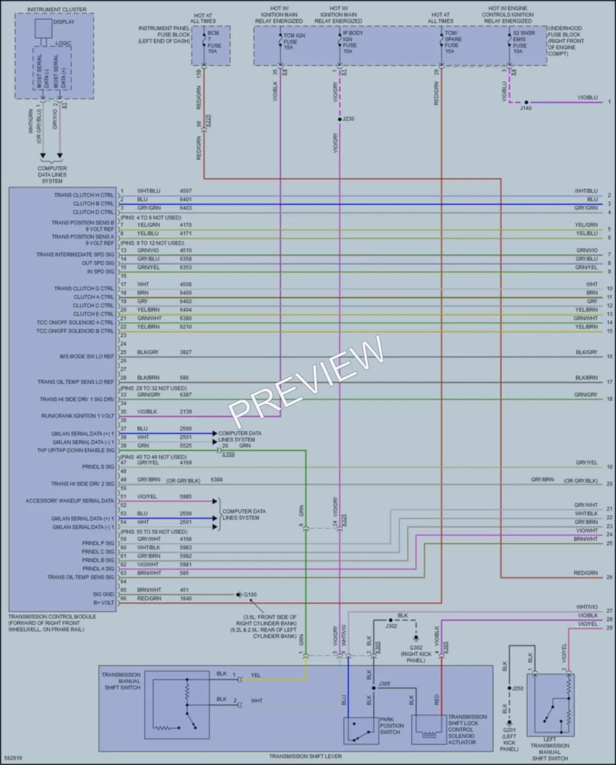 2017 Cadillac CTS Transmission wiring diagram preview