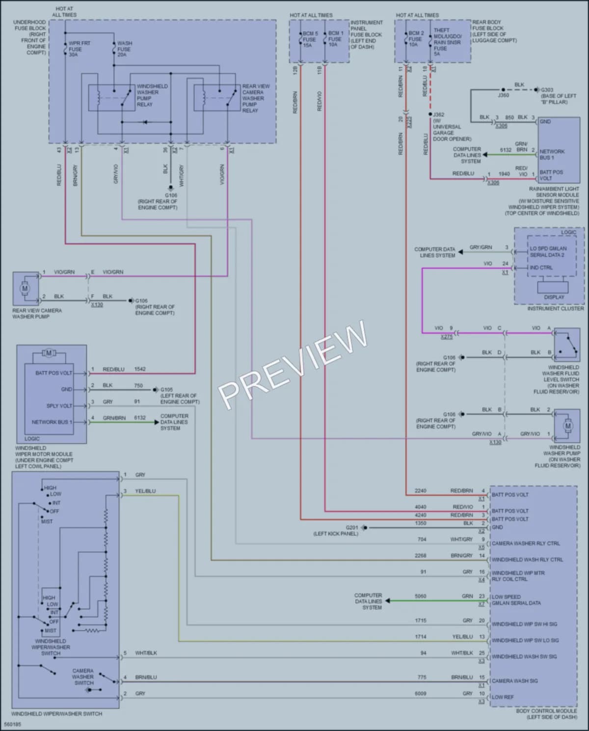 2017 Cadillac CTS Wiper Washer wiring diagram preview