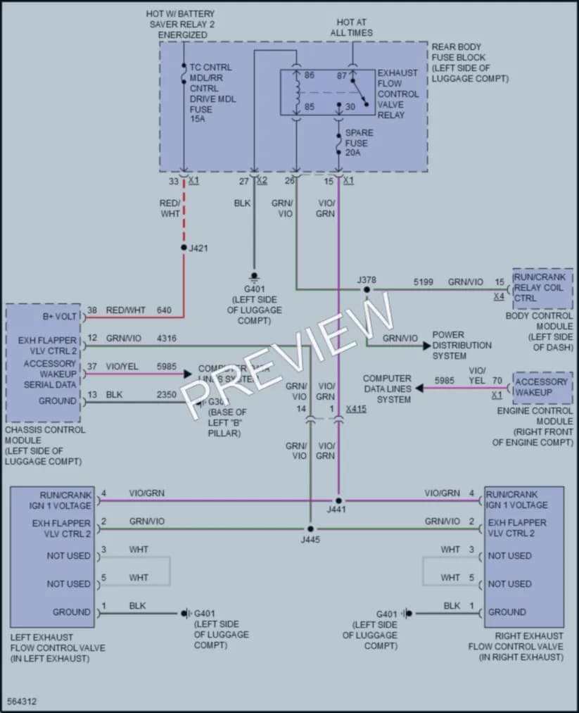 2017 Cadillac CTSV Electronic Muffler wiring diagram preview