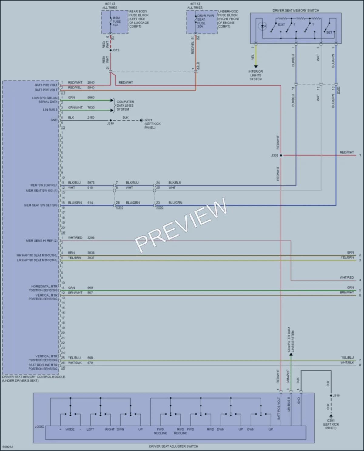 2017 Cadillac CTSV Memory Systems wiring diagram preview