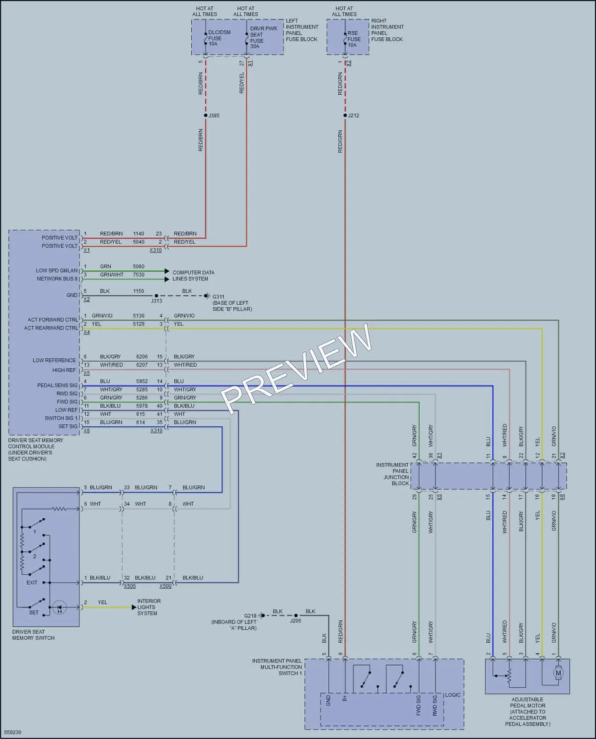 2017 Cadillac Escalade Memory Systems wiring diagram preview