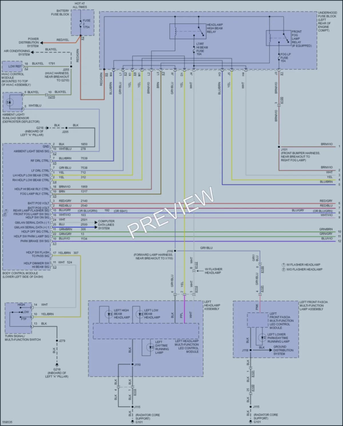 2017 Cadillac EscaladeESV Headlights wiring diagram preview