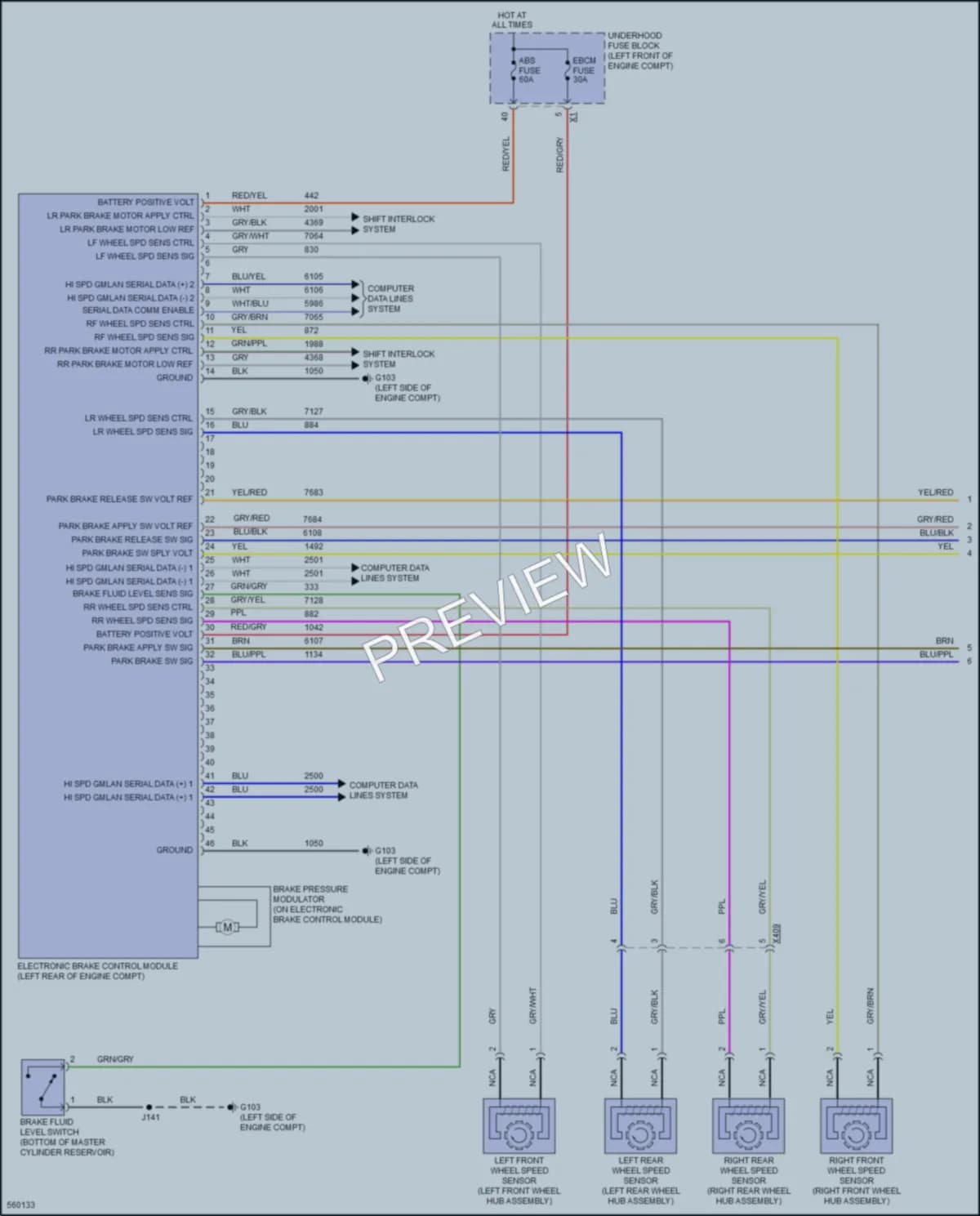 2017 Cadillac XT5 Anti Lock Brakes wiring diagram preview