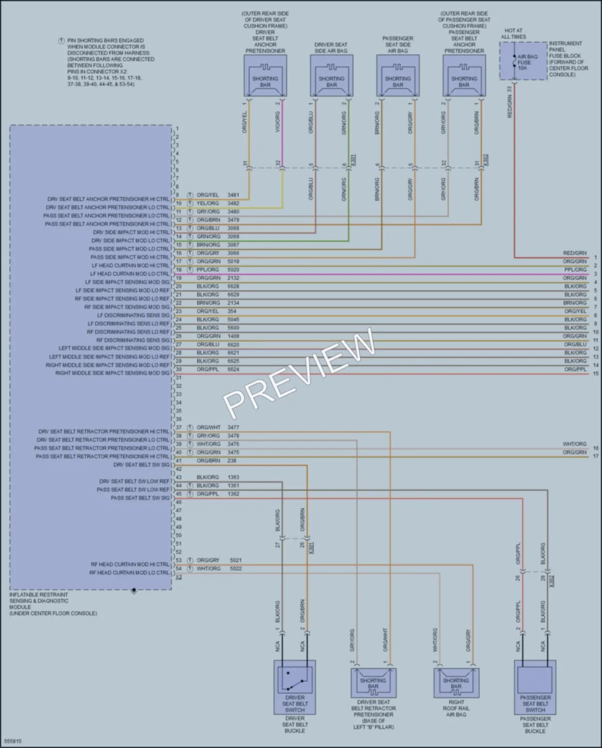2017 Cadillac XT5 Supplemental Restraints wiring diagram preview