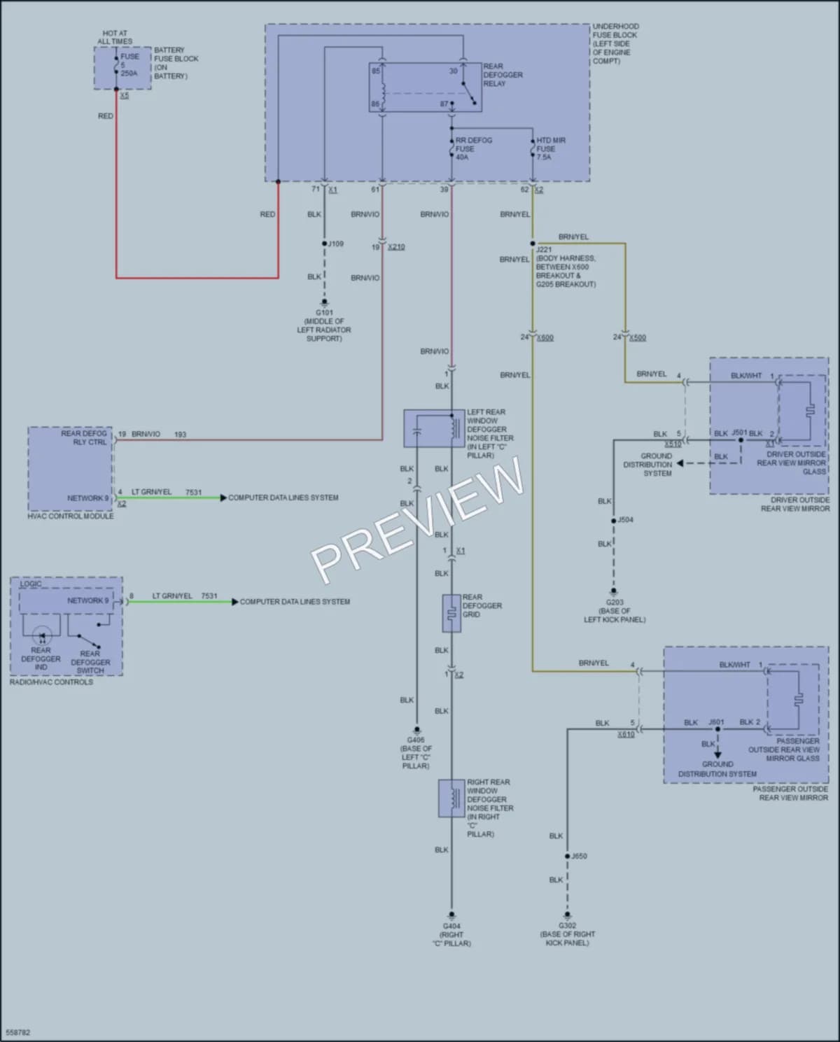 2017 Cadillac XTS Defoggers wiring diagram preview