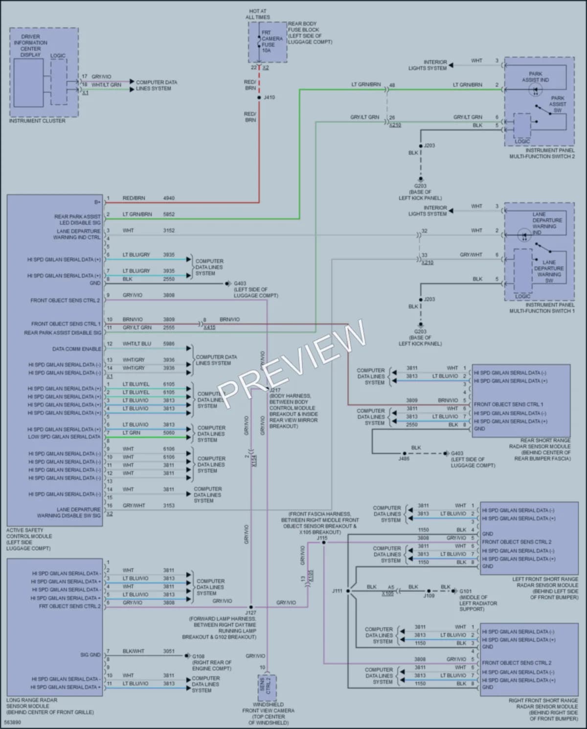 2017 Cadillac XTS Instrument Cluster wiring diagram preview