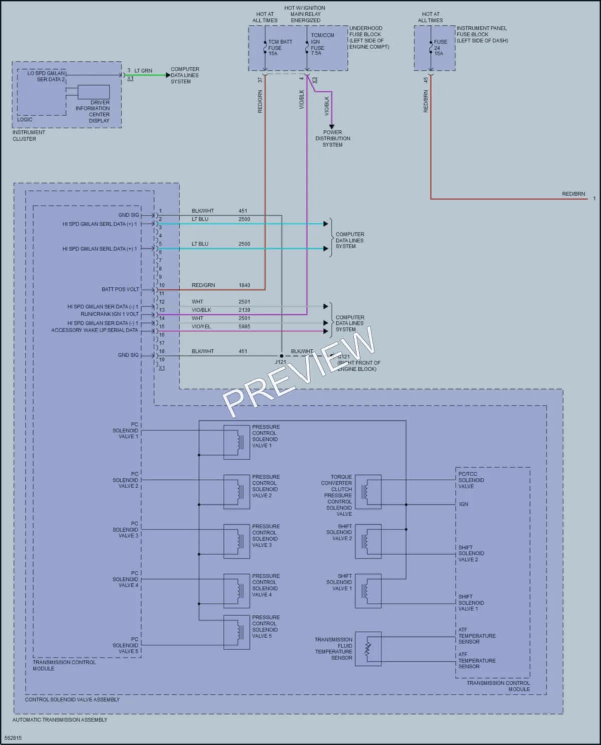 2017 Cadillac XTS Transmission wiring diagram preview