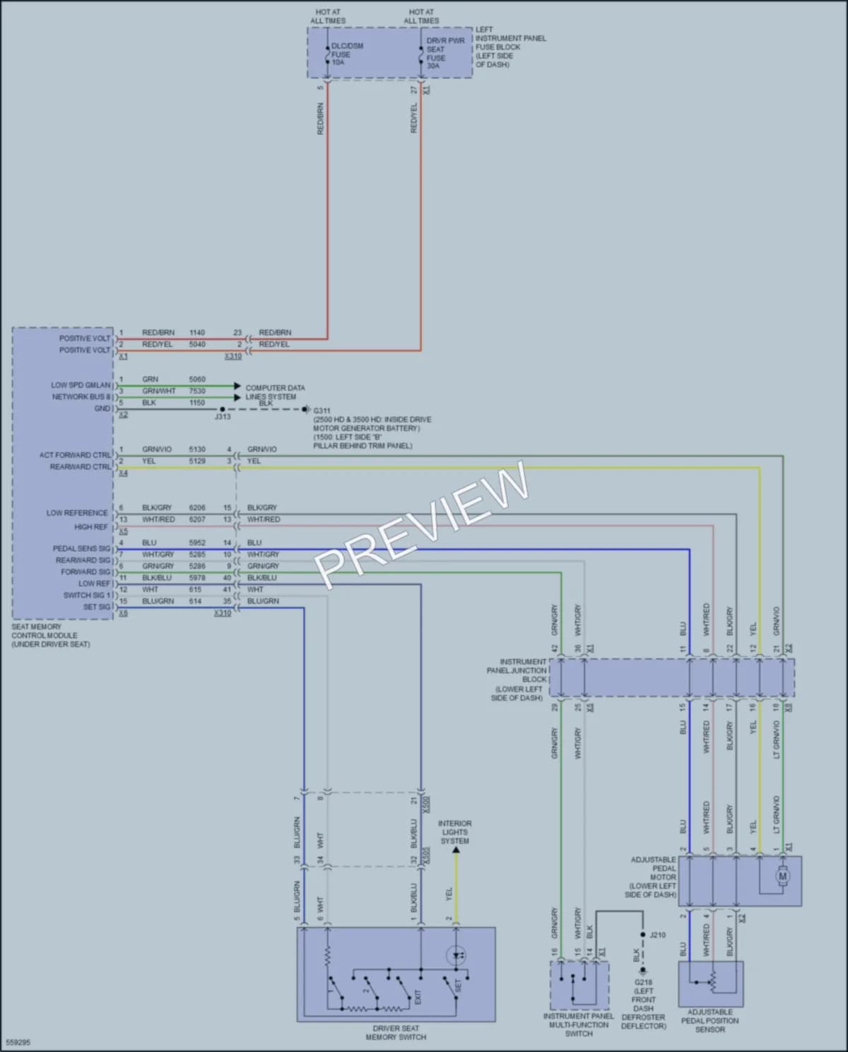 2017 Chevrolet 1500Silverado Memory Systems wiring diagram preview