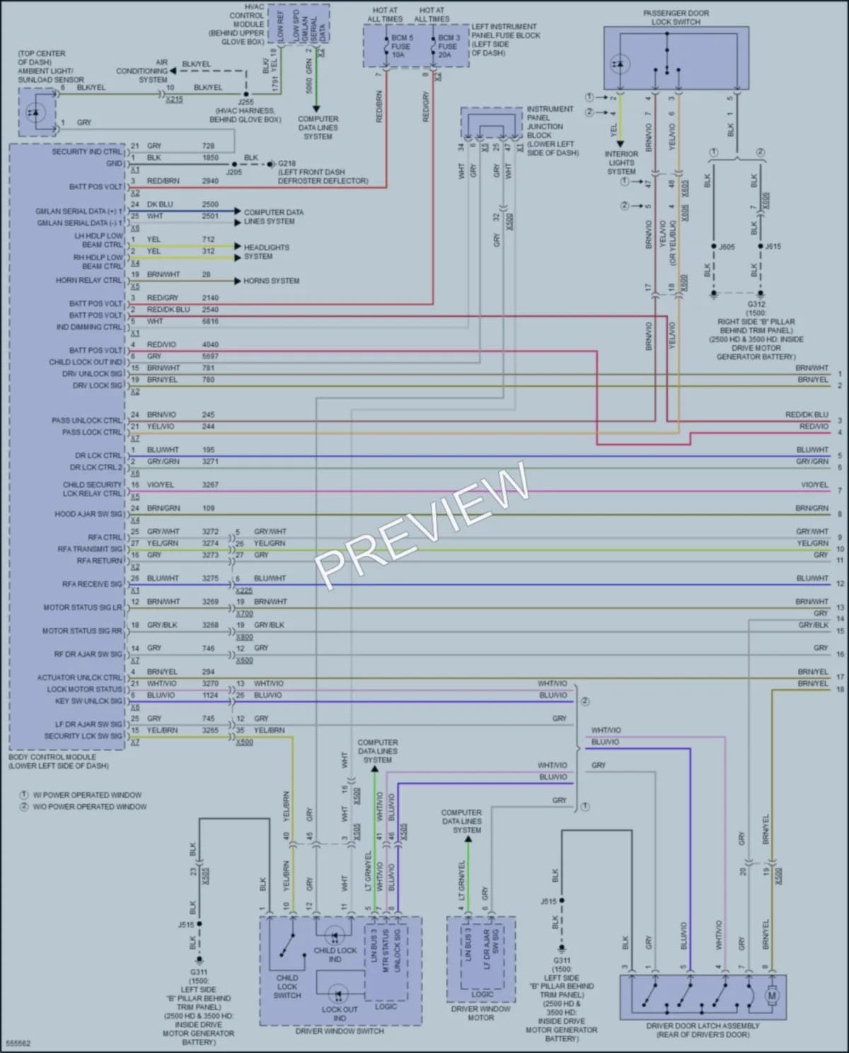 2017 Chevrolet 1500Silverado Power Door Locks wiring diagram preview
