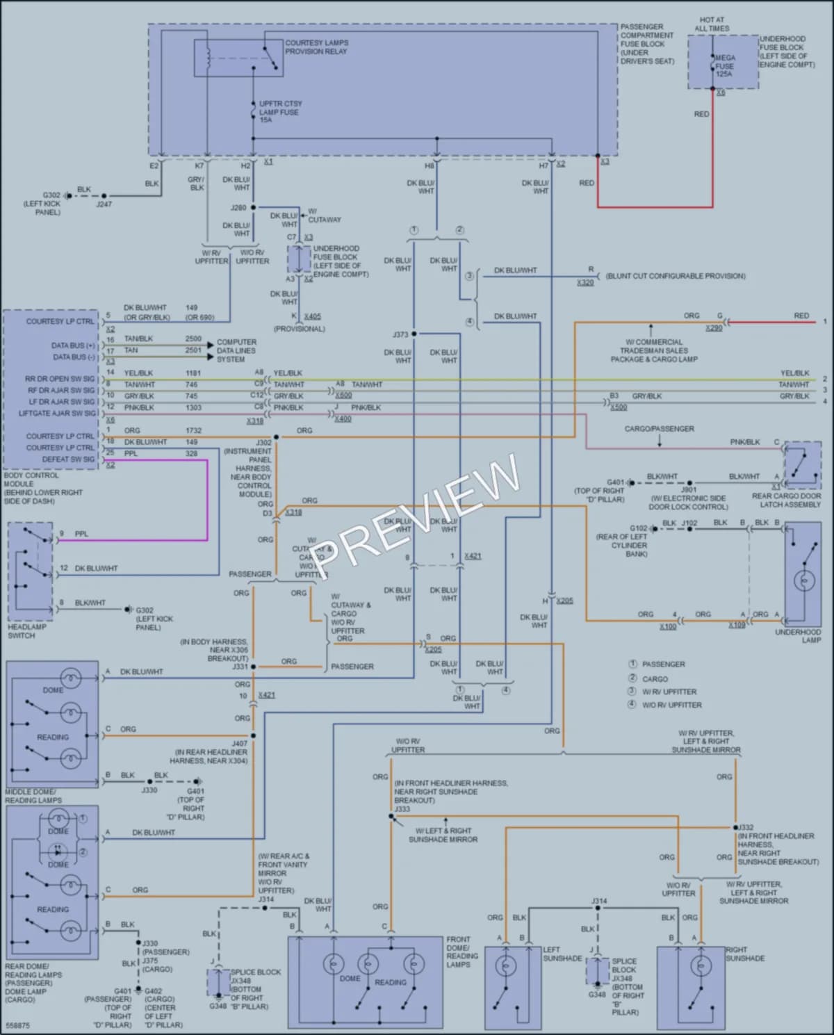 2017 Chevrolet 2500Express Interior Lights wiring diagram preview