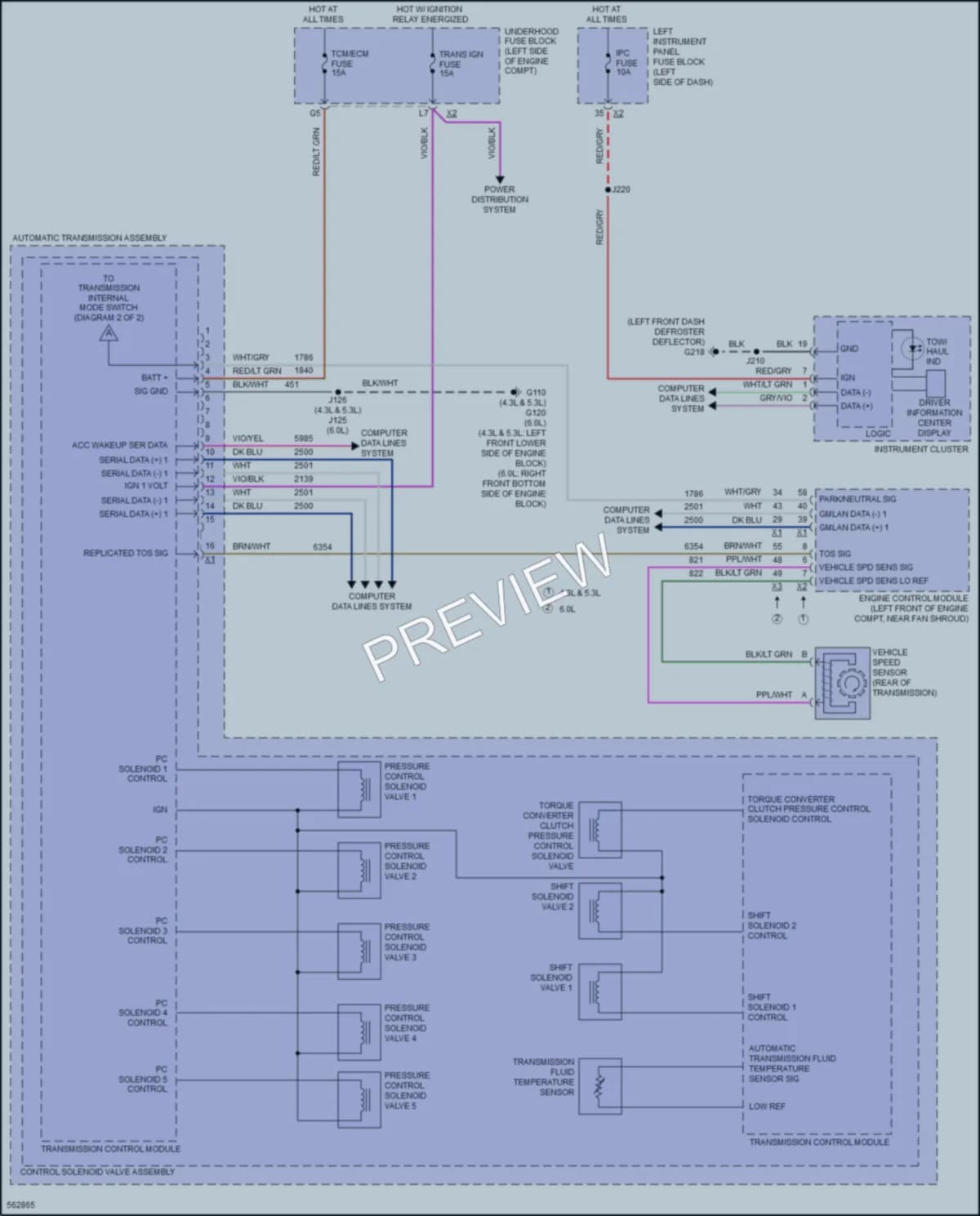 2017 Chevrolet 2500HDSilverado Transmission wiring diagram preview