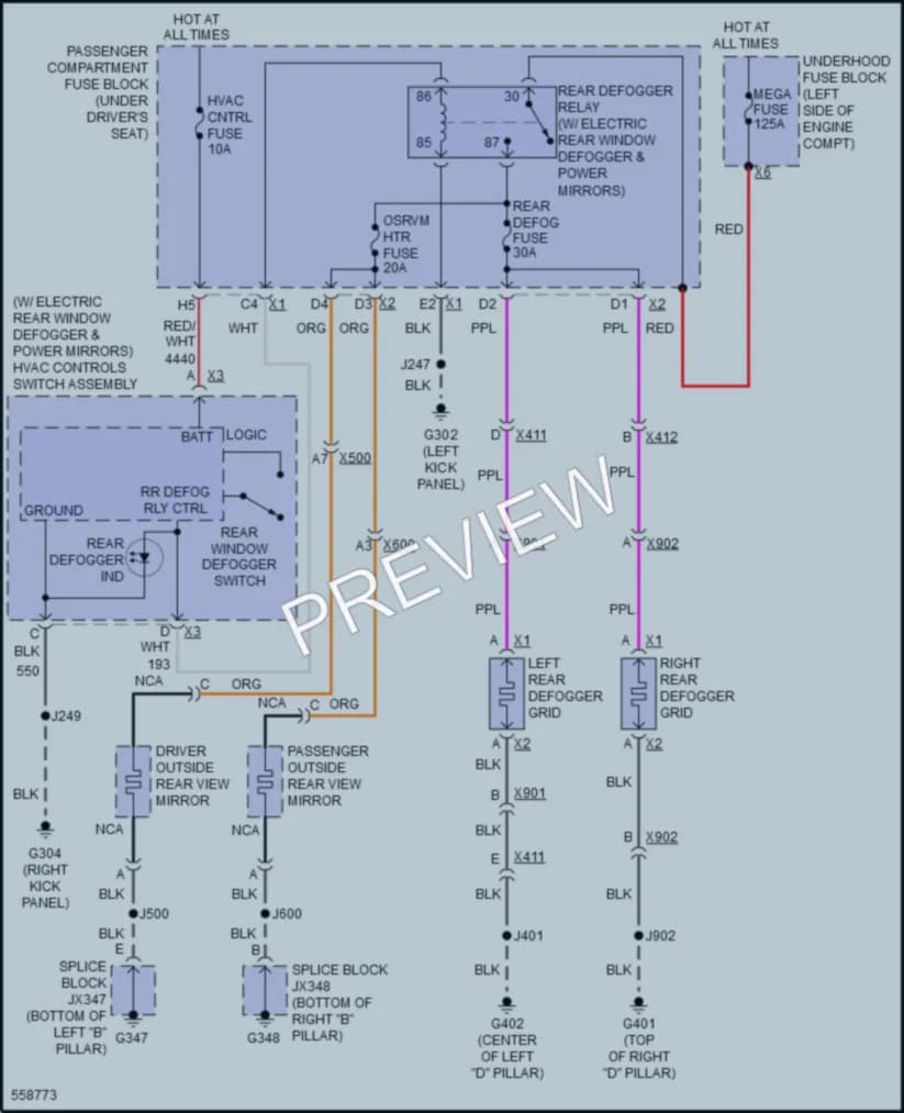 2017 Chevrolet 3500Express Defoggers wiring diagram preview