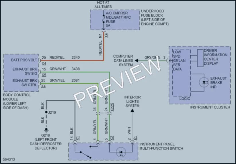 2017 Chevrolet 3500HDSilverado Electronic Muffler wiring diagram preview