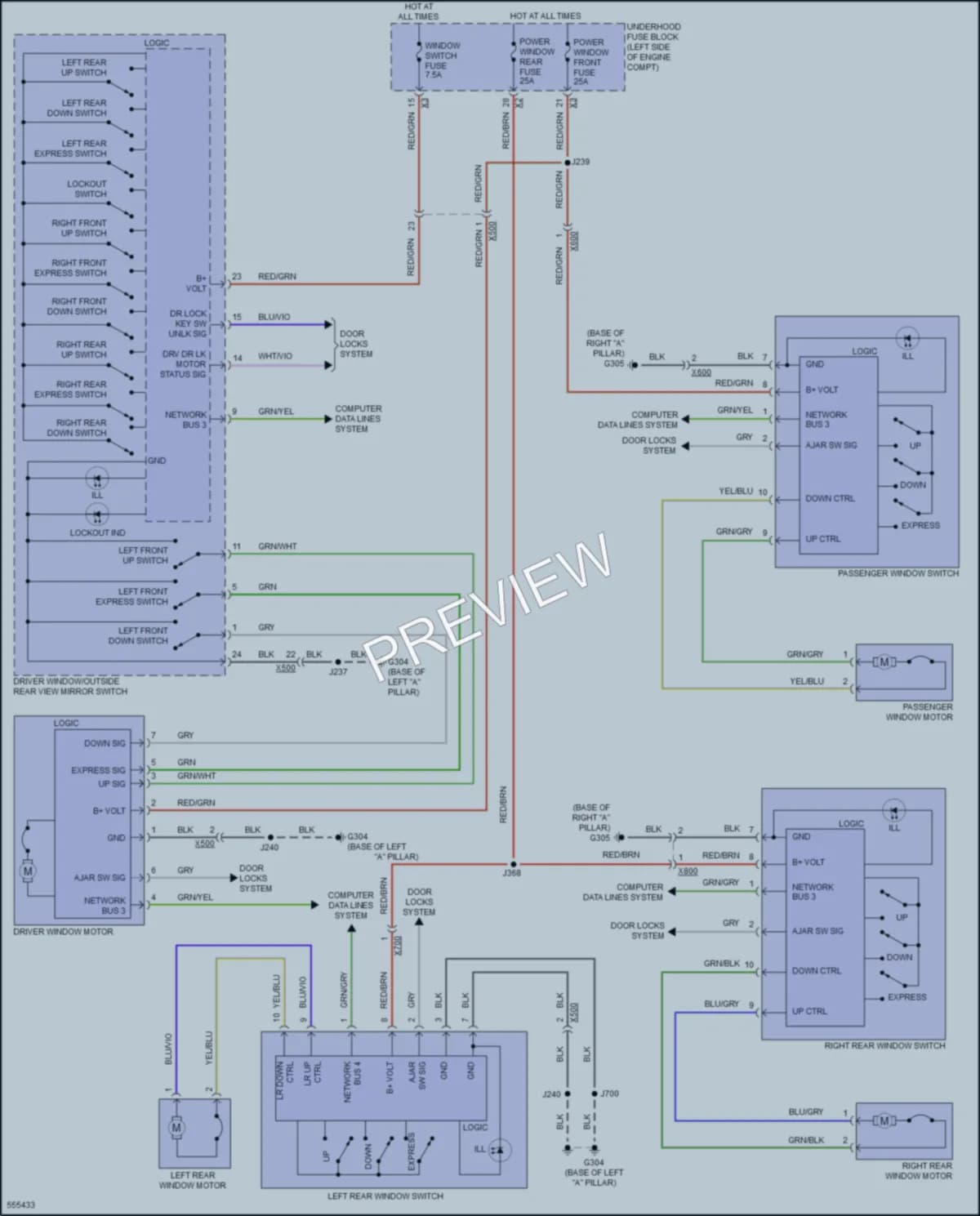 2017 Chevrolet BoltEV Power Windows wiring diagram preview
