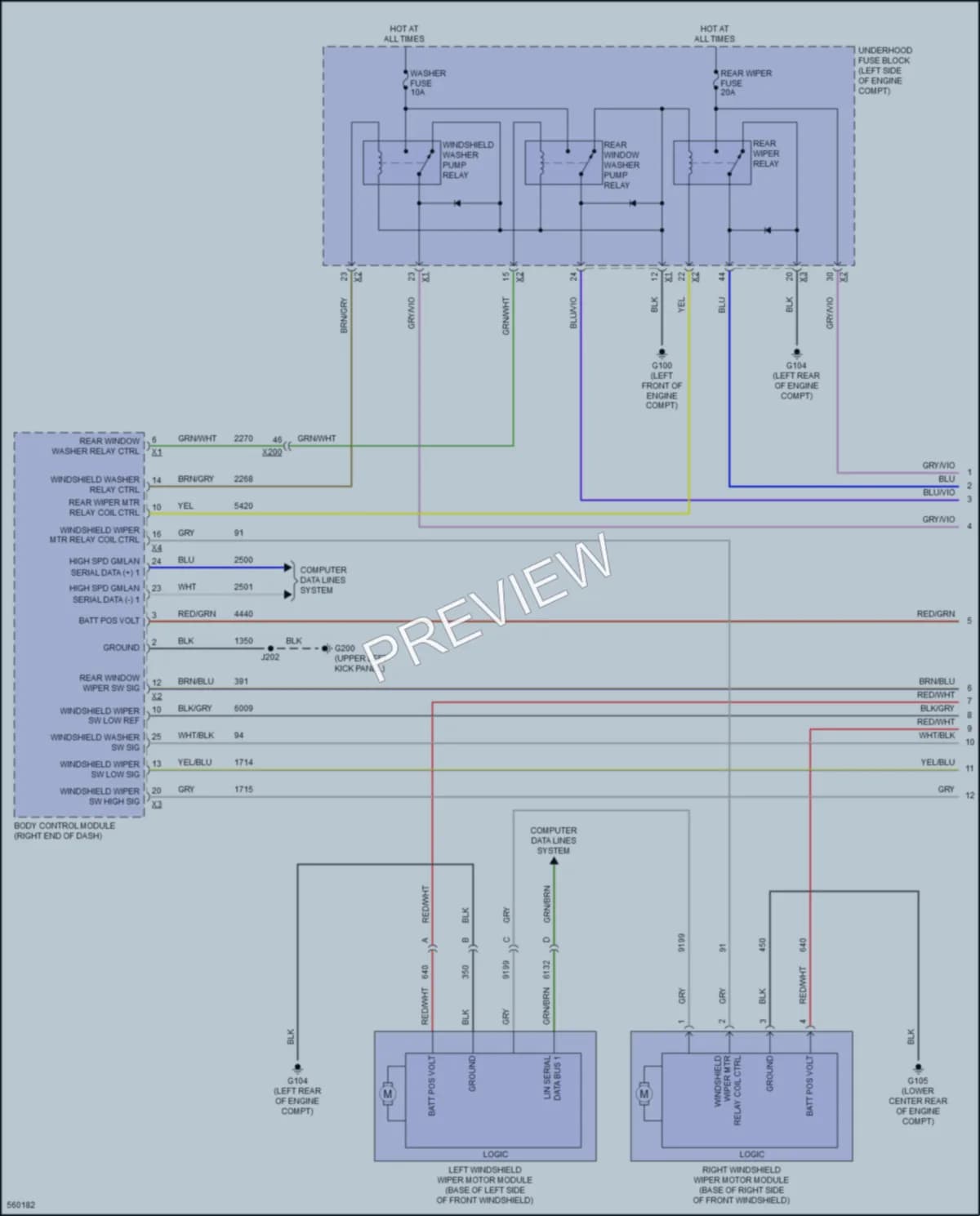 2017 Chevrolet BoltEV Wiper Washer wiring diagram preview