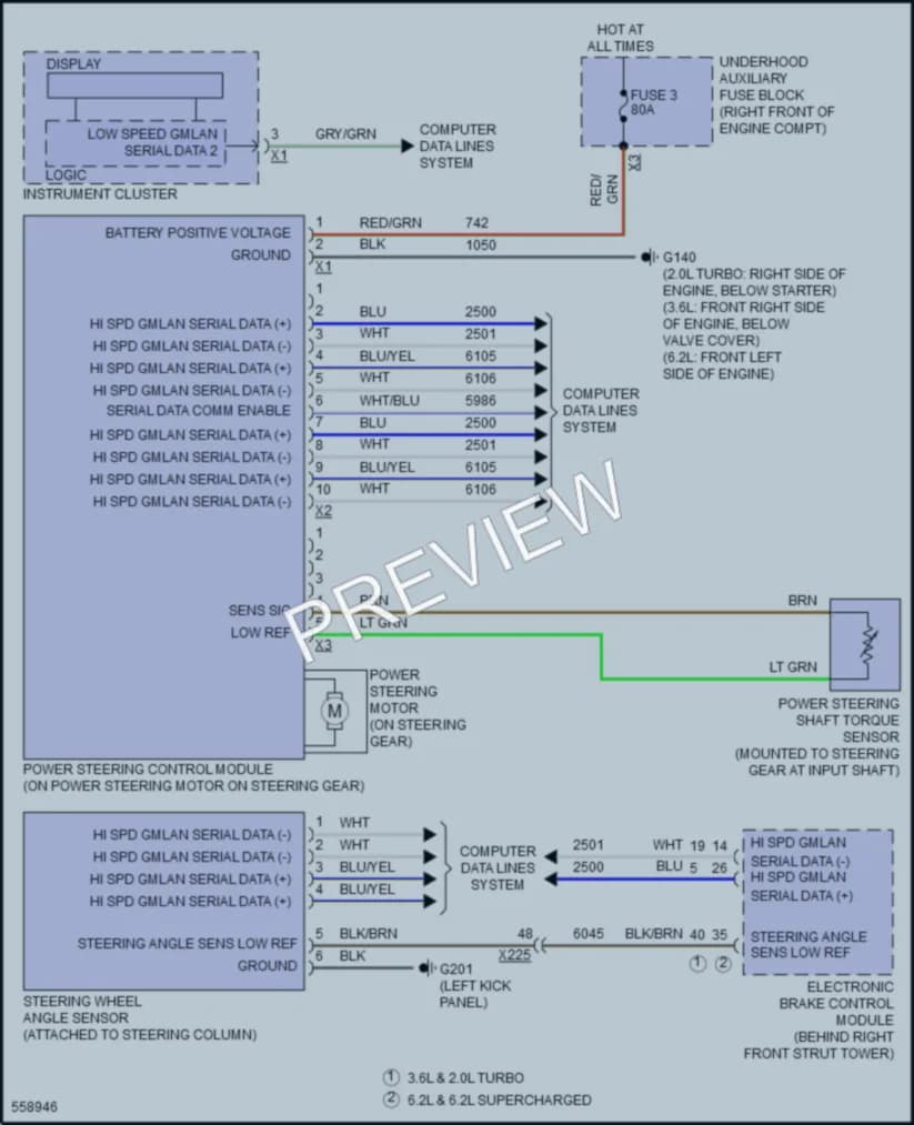 2017 Chevrolet Camaro Electronic Power Steering wiring diagram preview