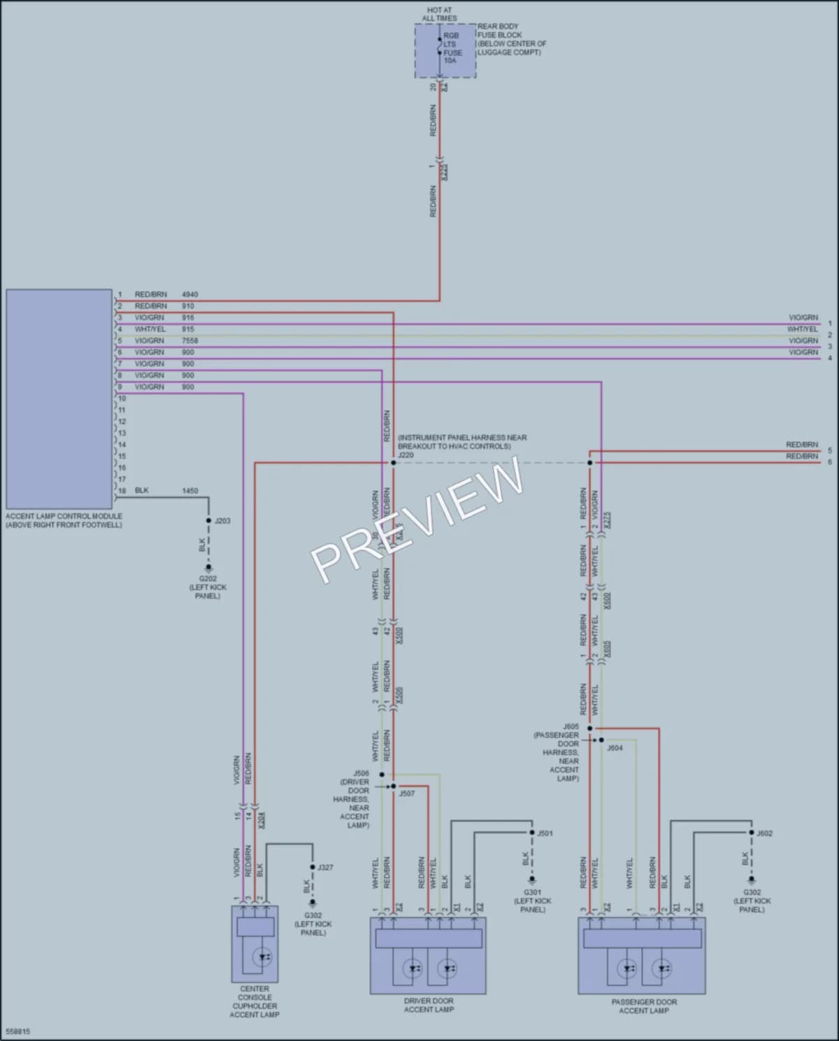 2017 Chevrolet Camaro Interior Lights wiring diagram preview