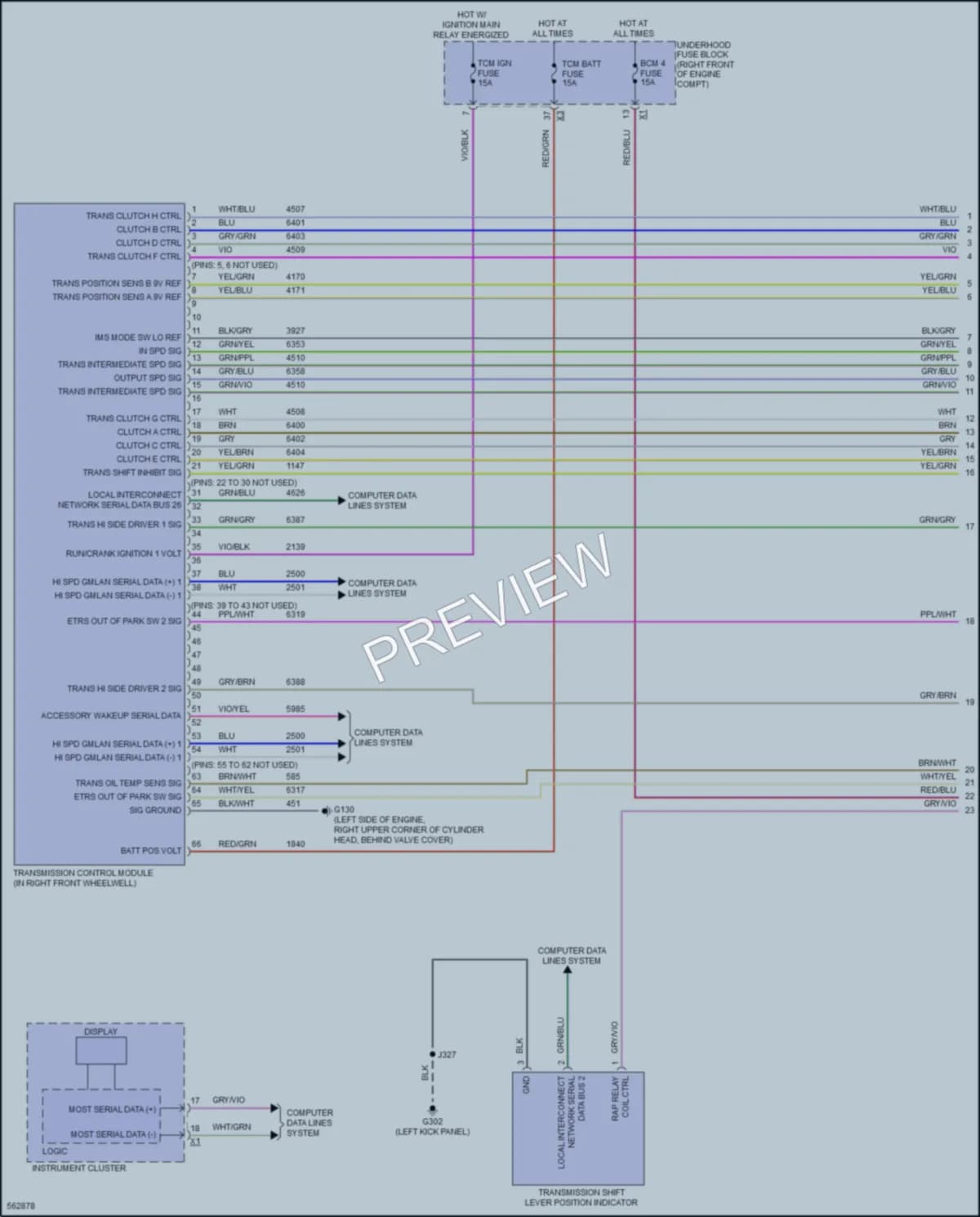 2017 Chevrolet Camaro Transmission wiring diagram preview