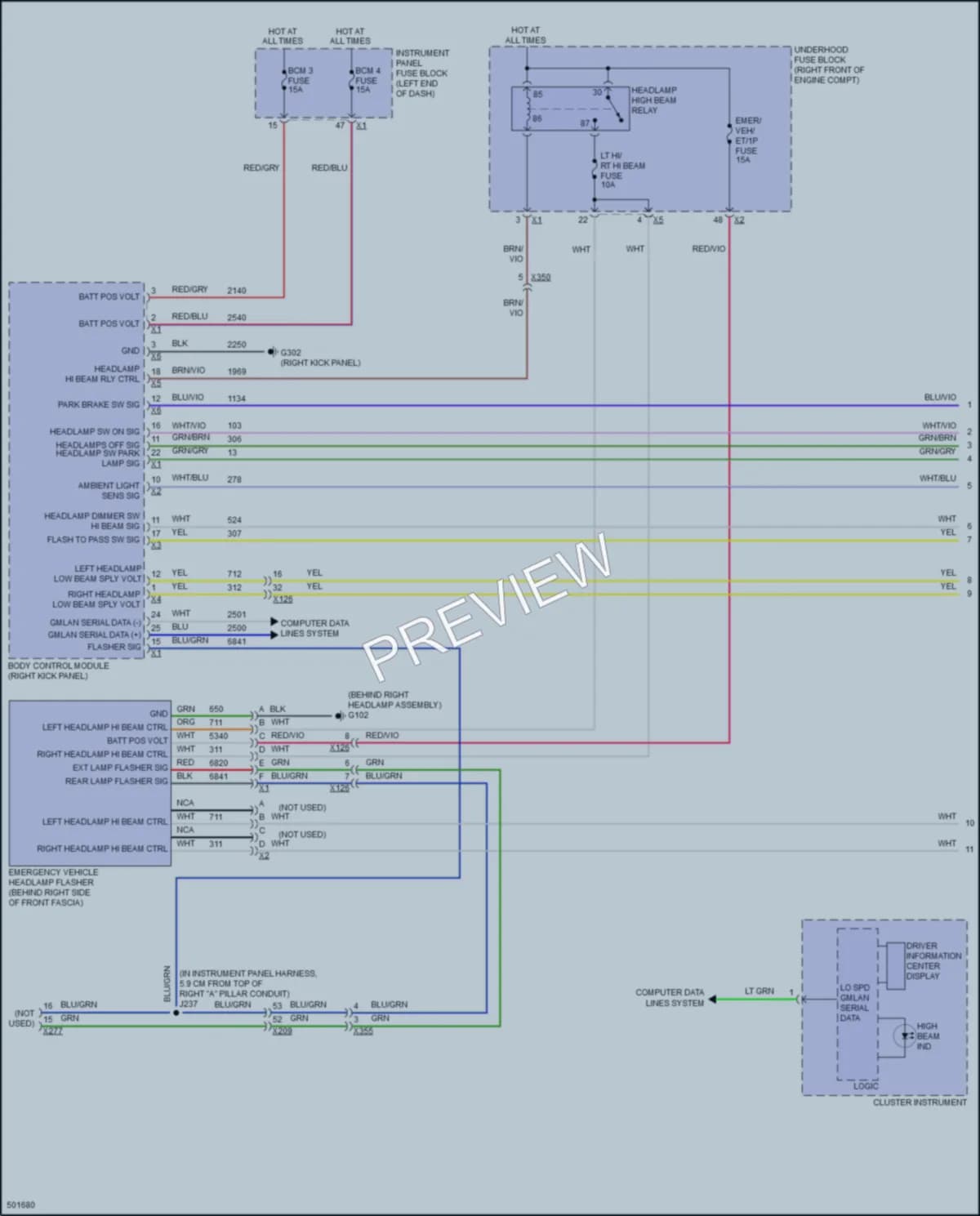 2017 Chevrolet CapricePPV Headlights wiring diagram preview