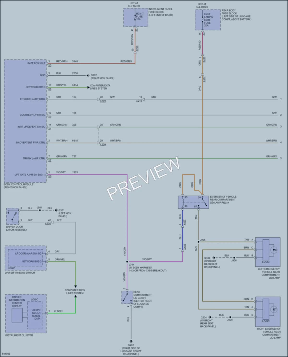 2017 Chevrolet CapricePPV Interior Lights wiring diagram preview