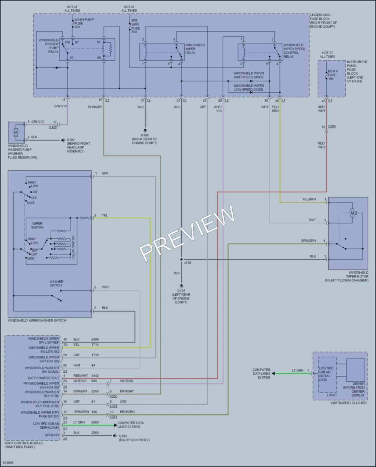2017 Chevrolet CapricePPV Wiper Washer wiring diagram preview