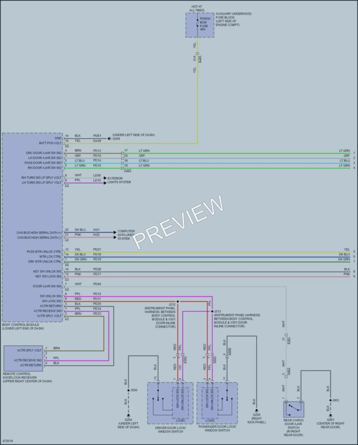 2017 Chevrolet CityExpress Power Door Locks wiring diagram preview