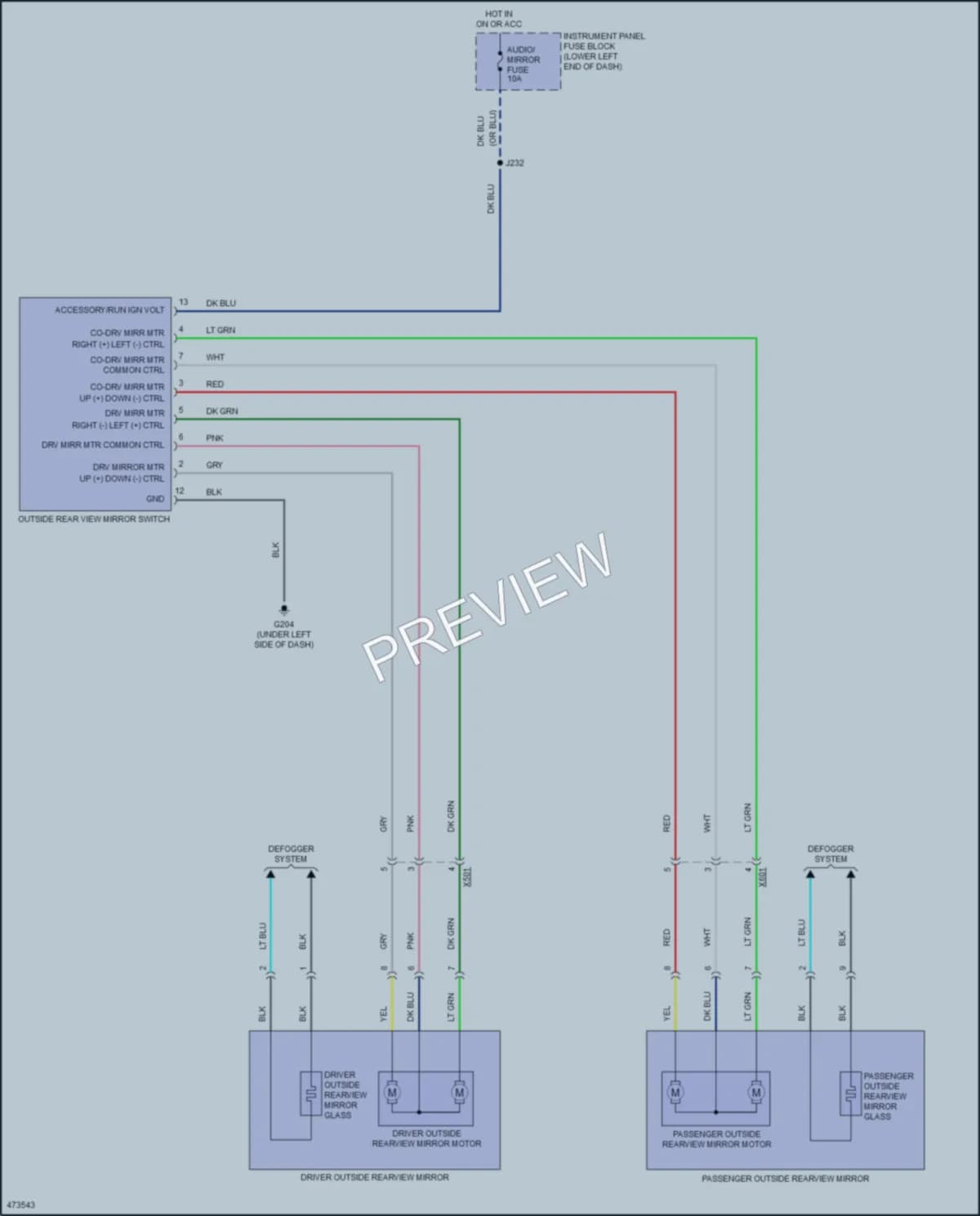 2017 Chevrolet CityExpress Power Mirrors wiring diagram preview