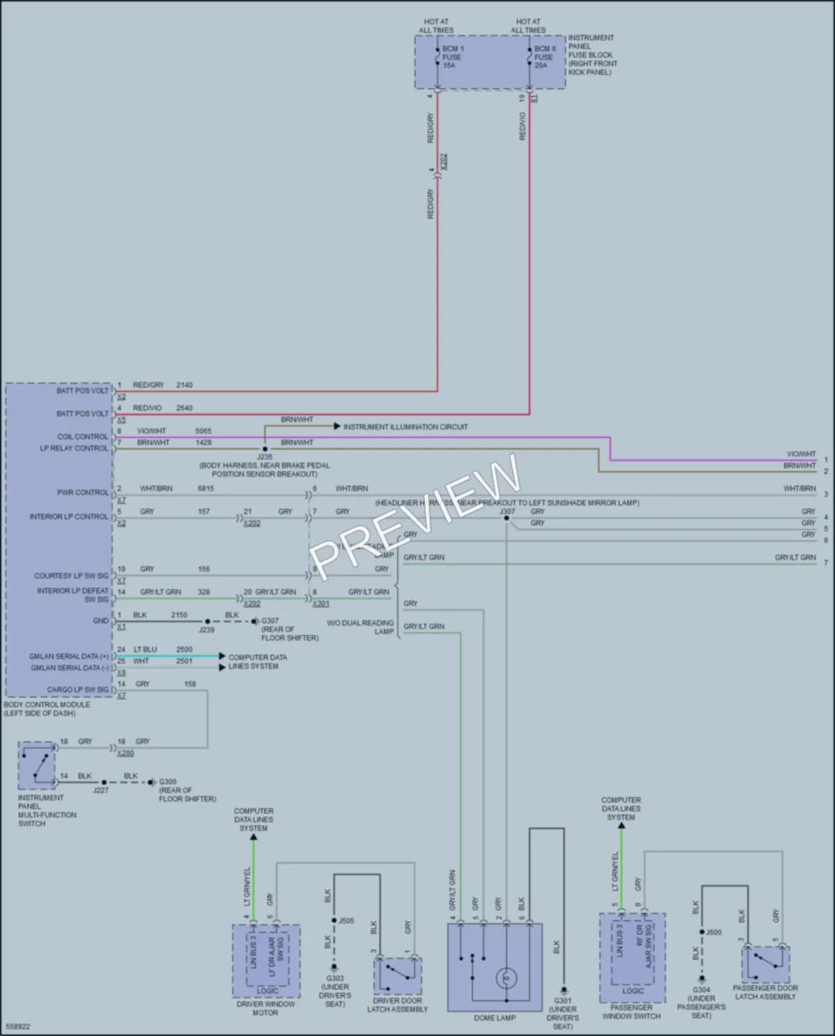 2017 Chevrolet Colorado Interior Lights wiring diagram preview