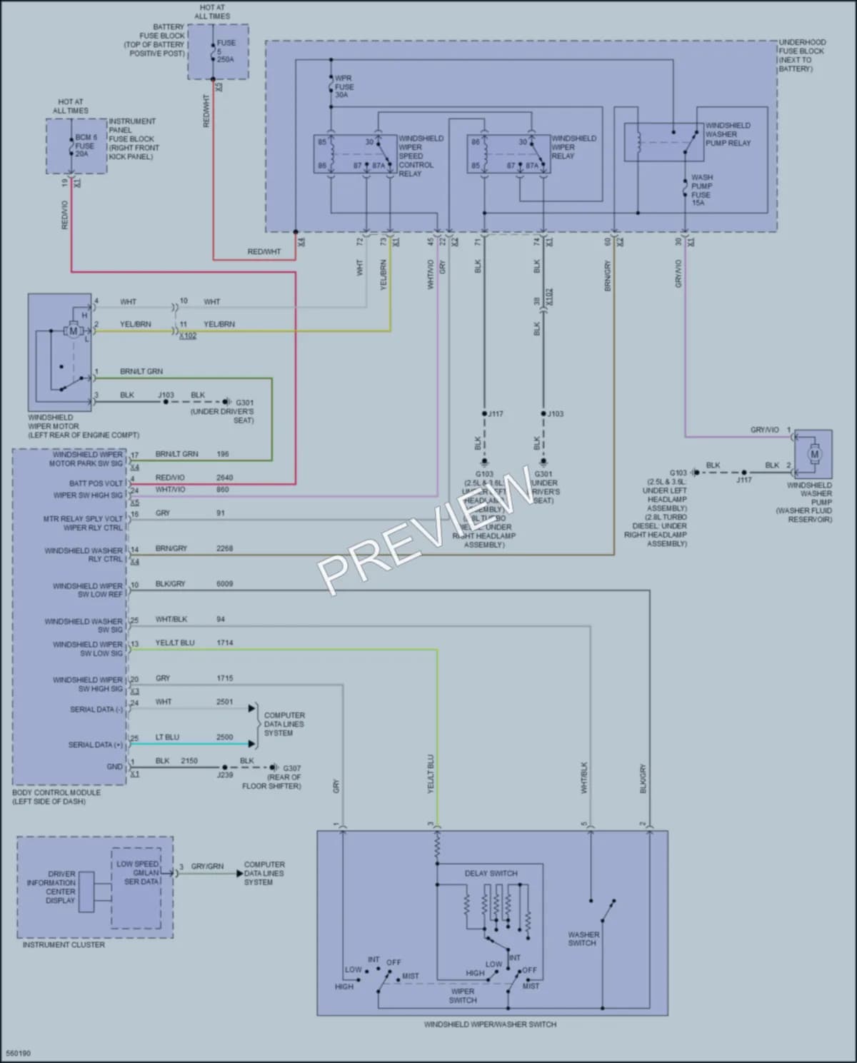 2017 Chevrolet Colorado Wiper Washer wiring diagram preview
