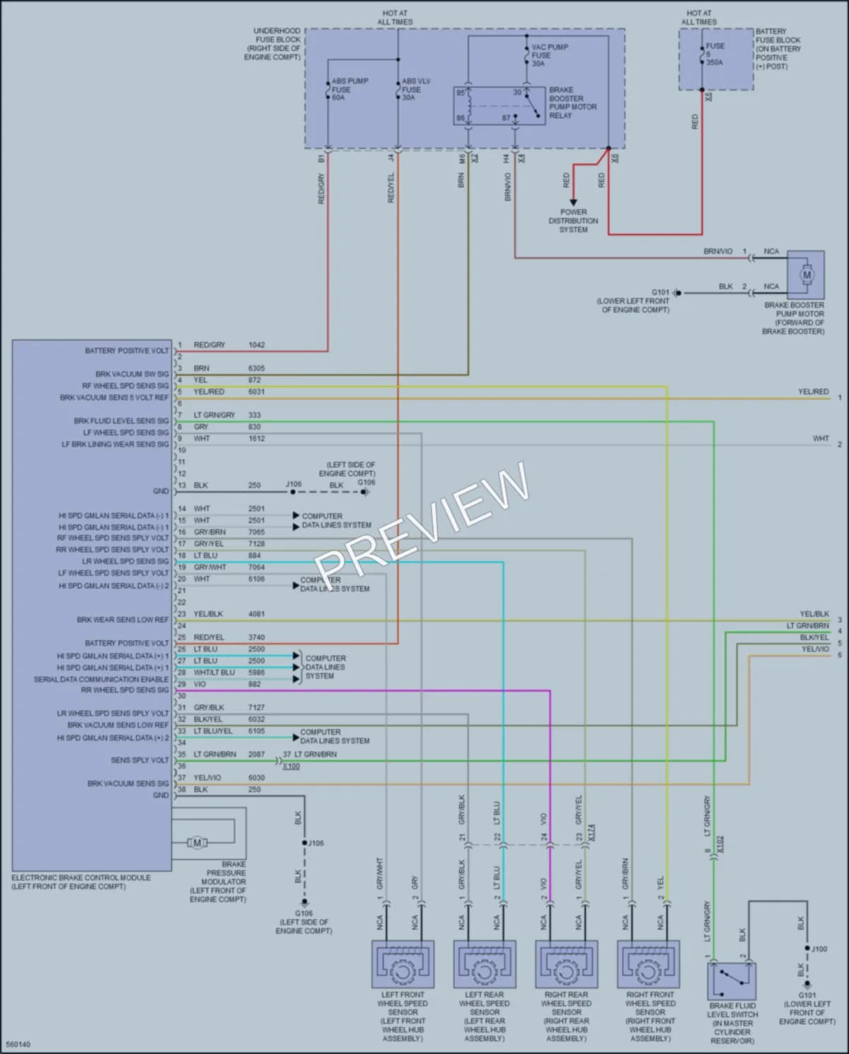 2017 Chevrolet CorvetteGrandSport Anti Lock Brakes wiring diagram preview