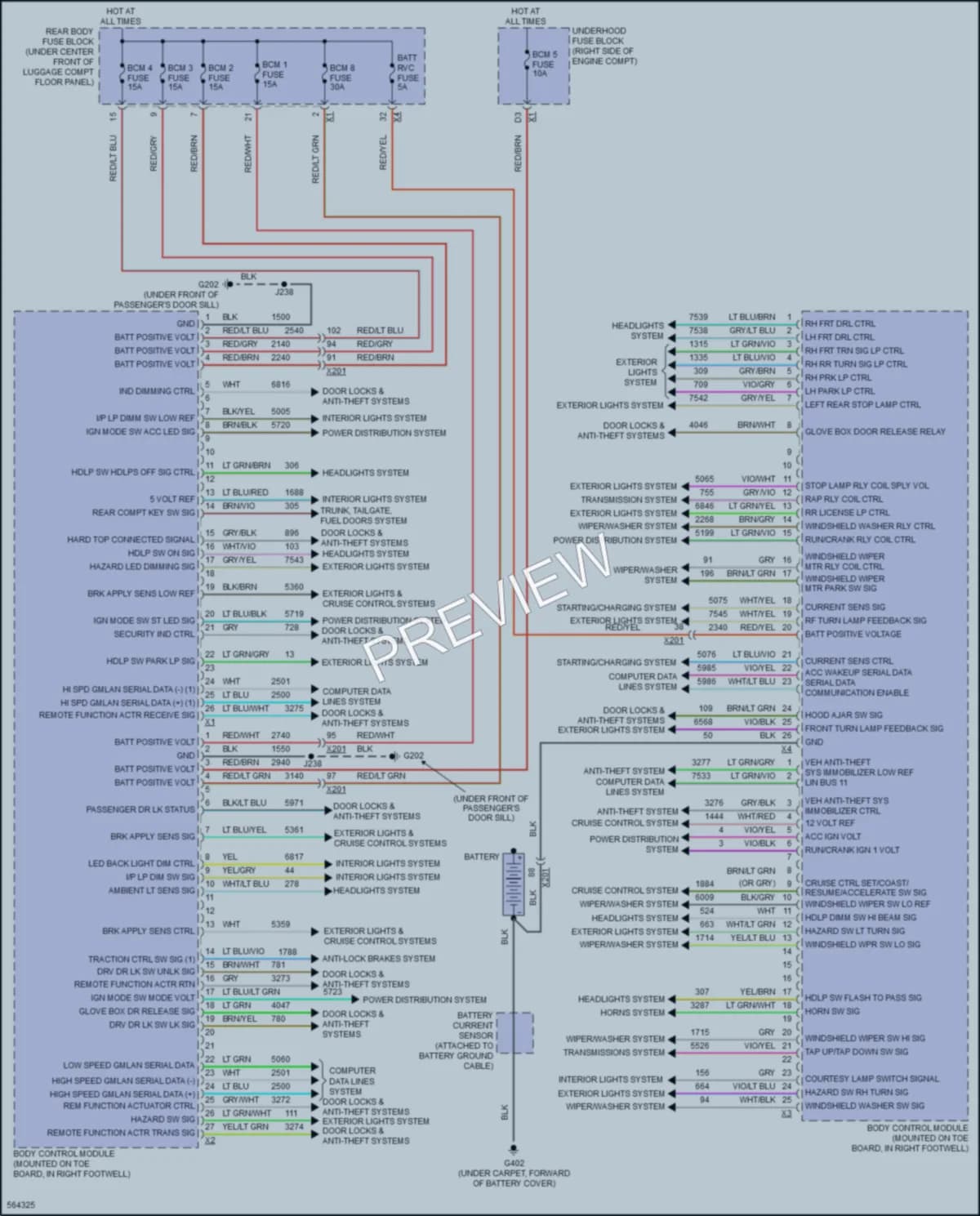 2017 Chevrolet CorvetteGrandSport Body Control Modules wiring diagram preview