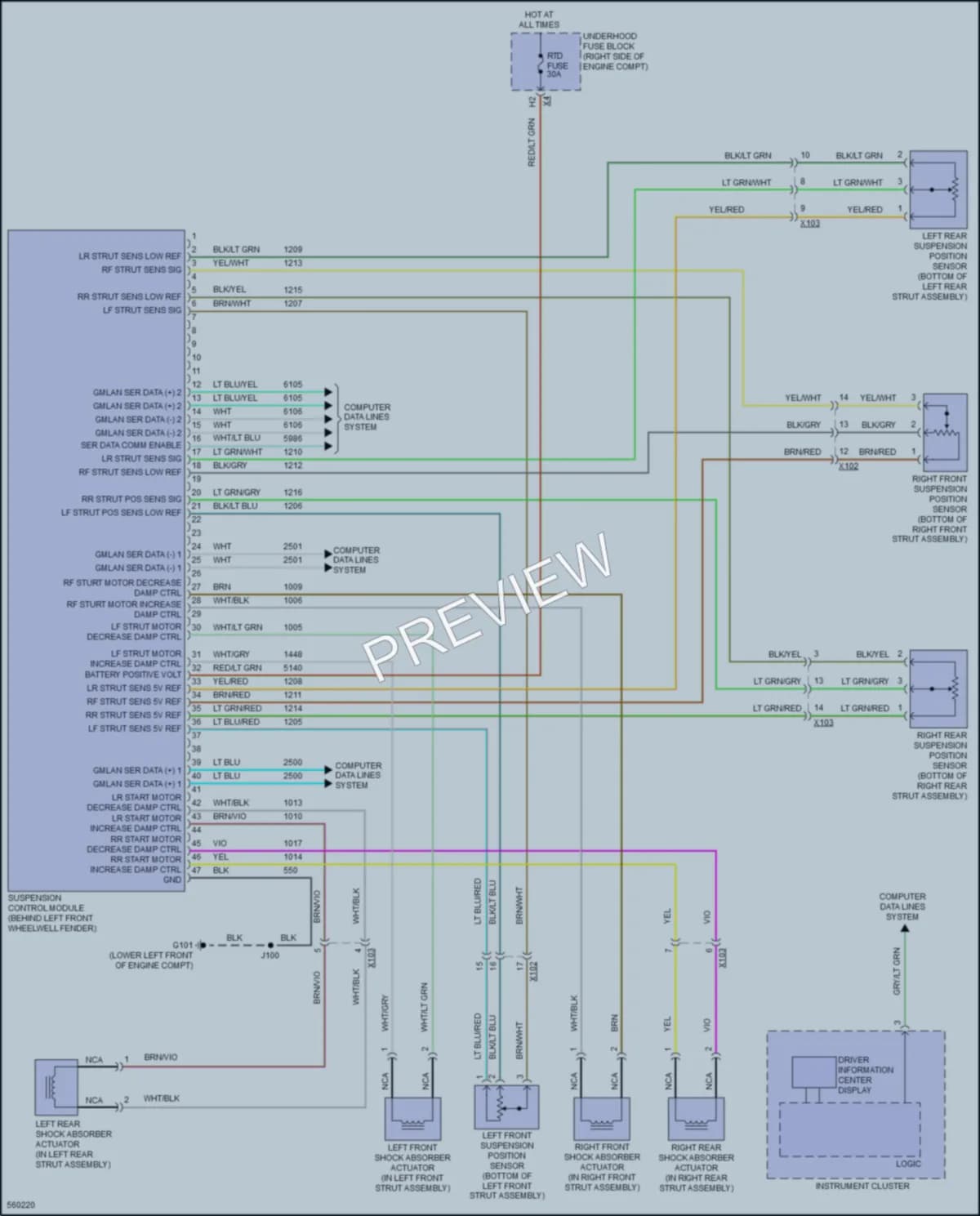 2017 Chevrolet CorvetteGrandSport Electronic Suspension wiring diagram preview
