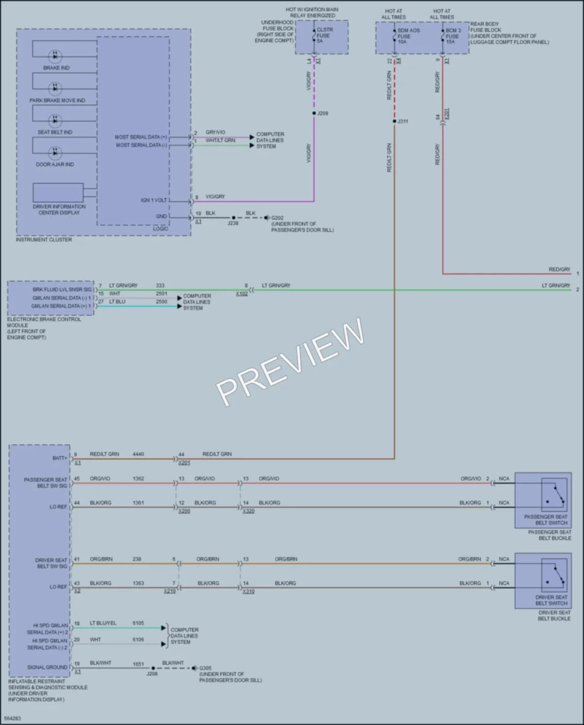 2017 Chevrolet CorvetteGrandSport Warning Systems wiring diagram preview