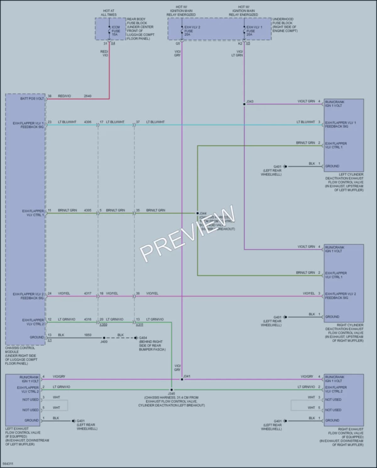 2017 Chevrolet CorvetteStingray Electronic Muffler wiring diagram preview