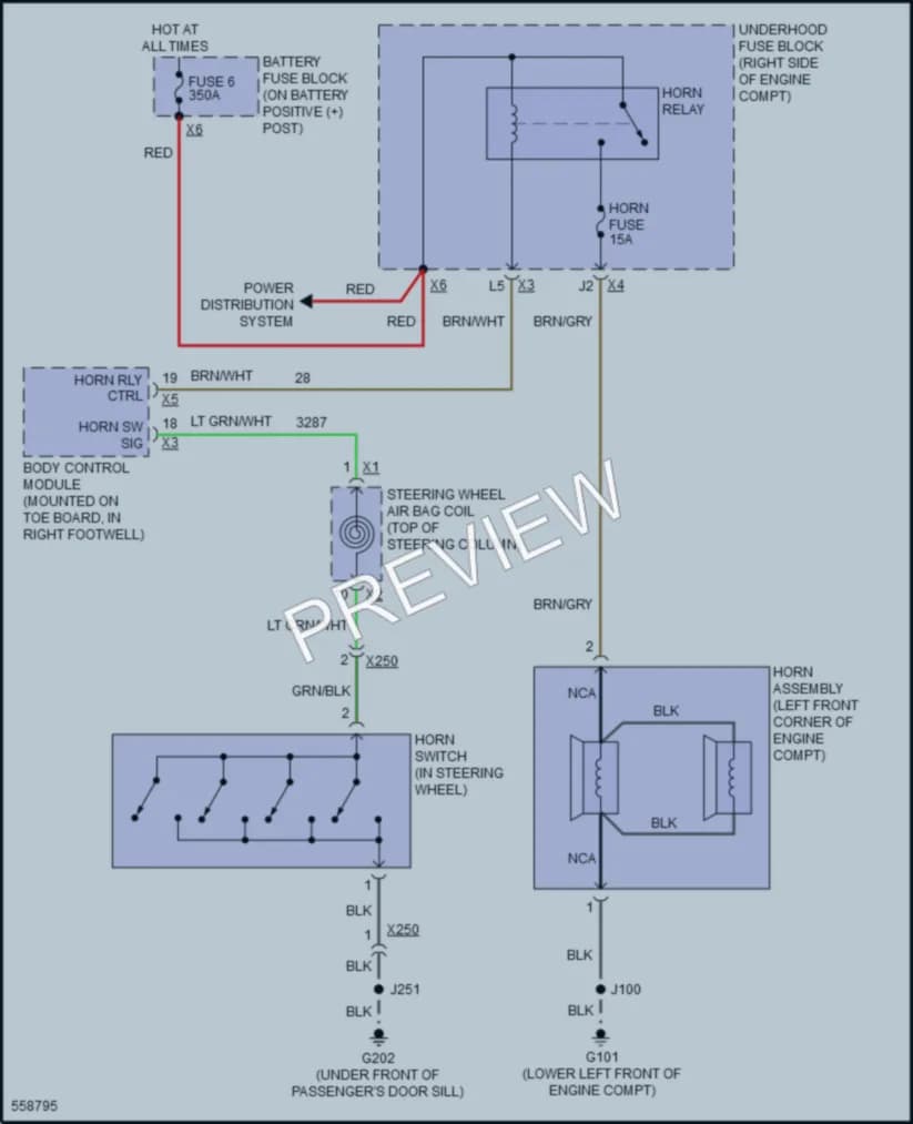 2017 Chevrolet CorvetteStingray Horn wiring diagram preview