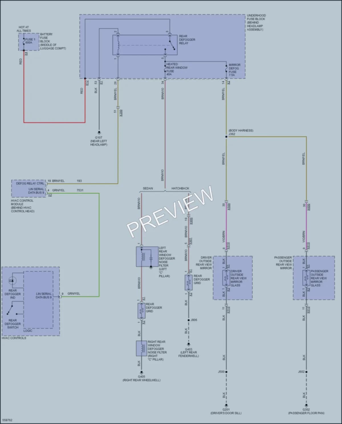 2017 Chevrolet Cruze Defoggers wiring diagram preview