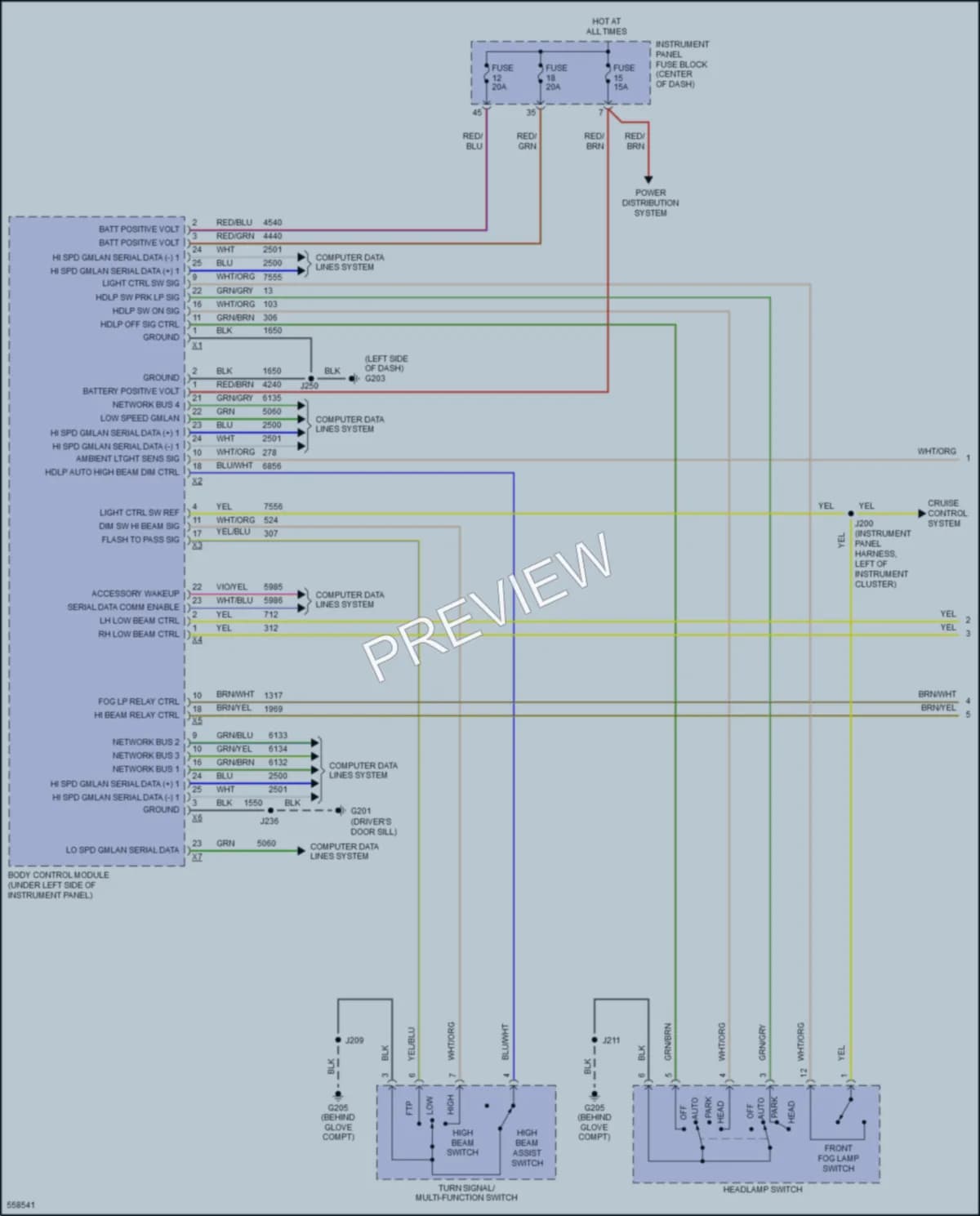 2017 Chevrolet Cruze Headlights wiring diagram preview