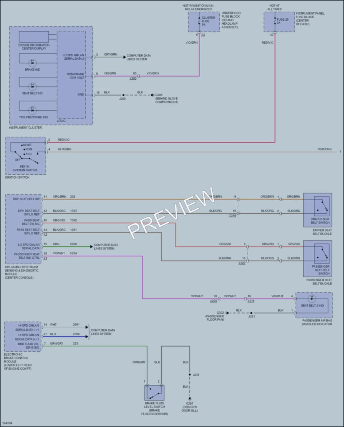 2017 Chevrolet Cruze Warning Systems wiring diagram preview