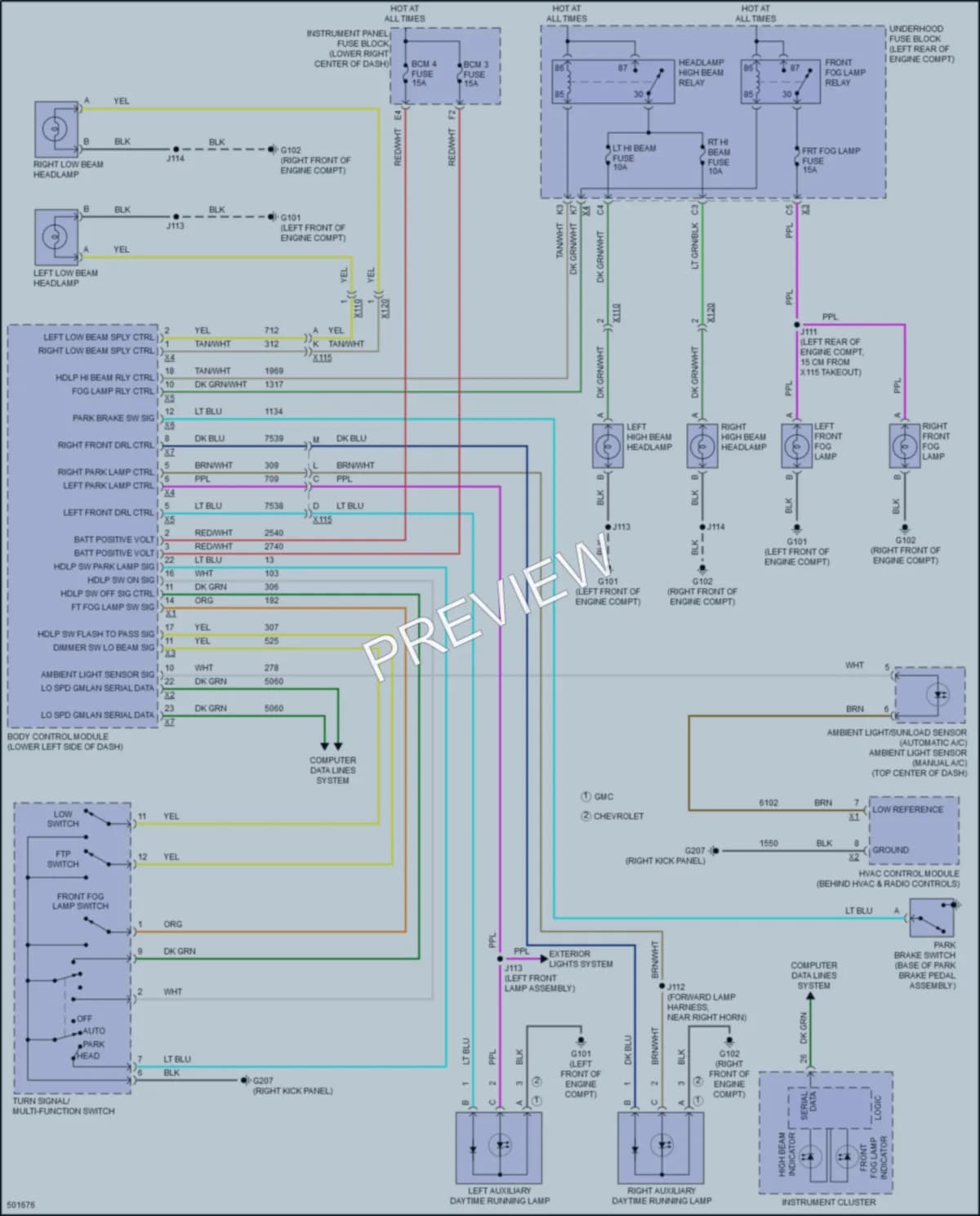 2017 Chevrolet Equinox Headlights wiring diagram preview