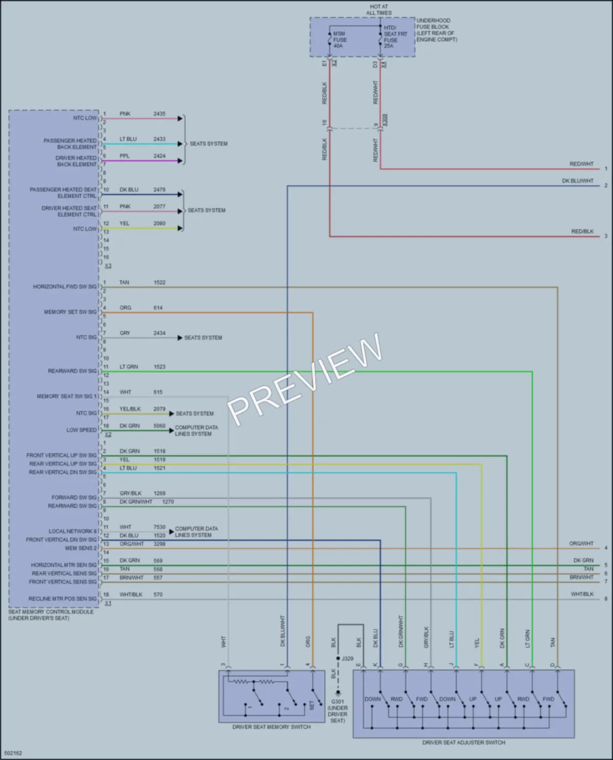 2017 Chevrolet Equinox Memory Systems wiring diagram preview