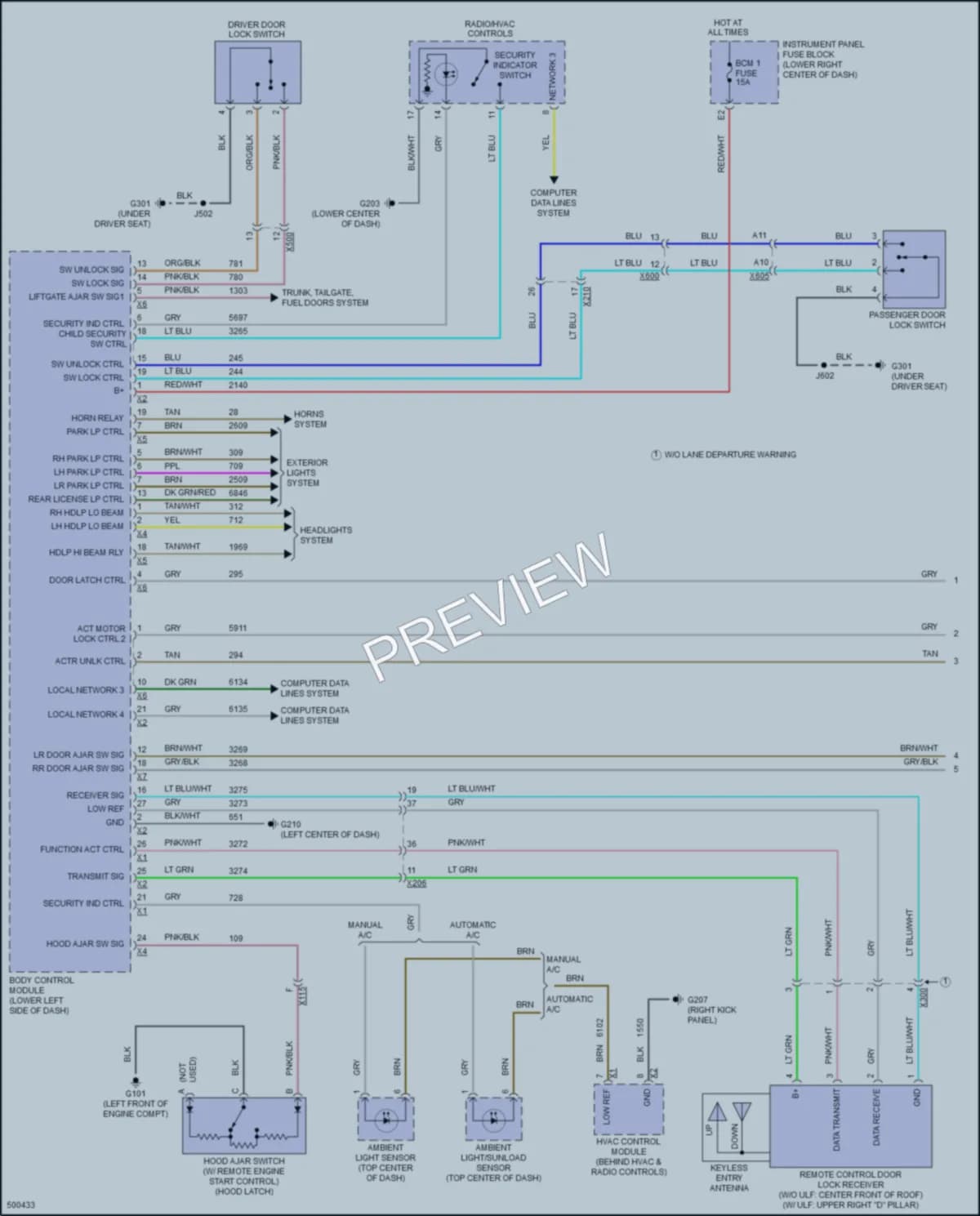 2017 Chevrolet Equinox Power Door Locks wiring diagram preview