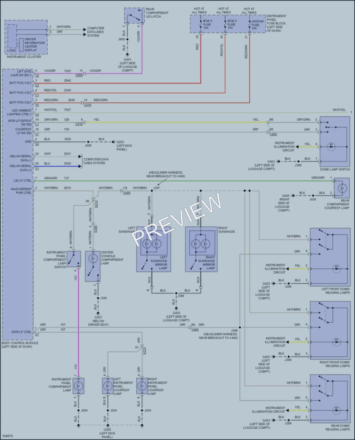 2017 Chevrolet Impala Interior Lights wiring diagram preview