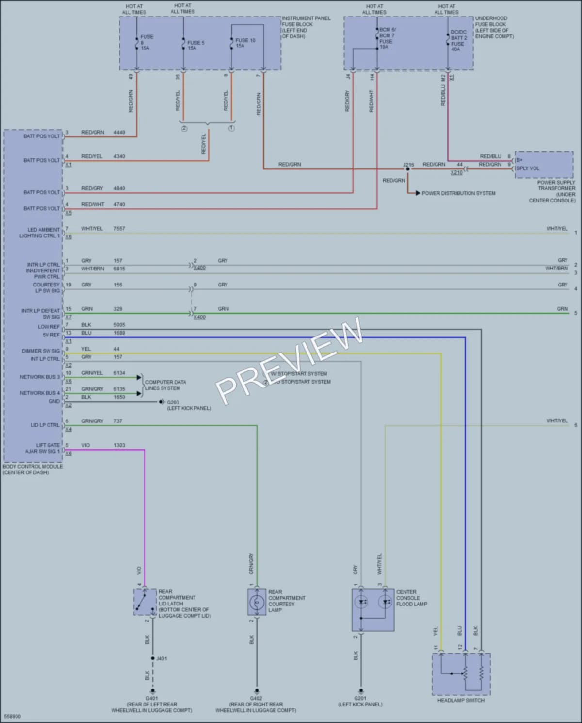 2017 Chevrolet Malibu Interior Lights wiring diagram preview